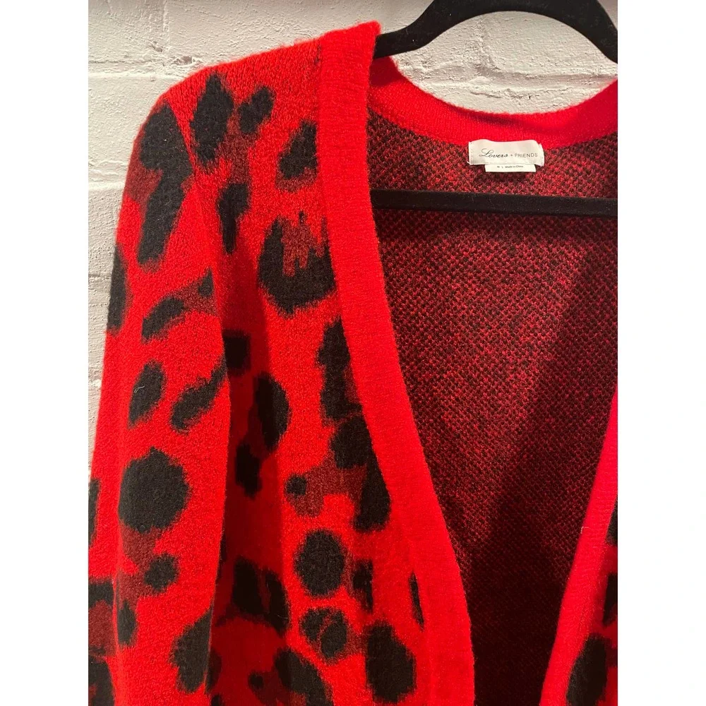 Lovers and Friends Wild Duster Cardigan in Red Leopard | REVOLVE (M)